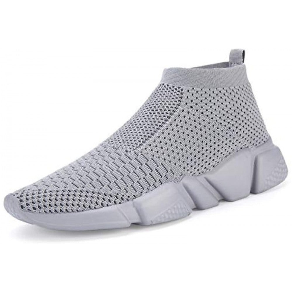 Women's Gray Slip-On Breathable Lightweight Athletic Running Shoes