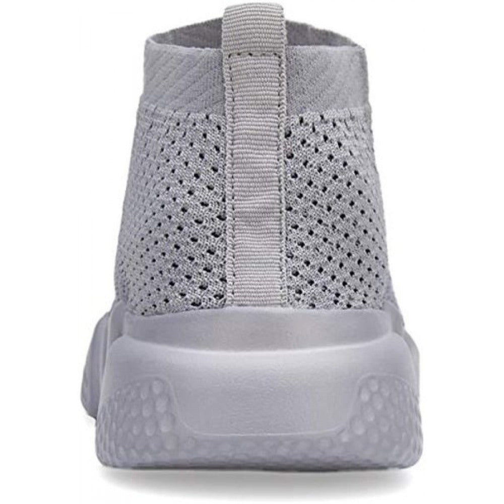 Women's Gray Slip-On Breathable Lightweight Athletic Running Shoes