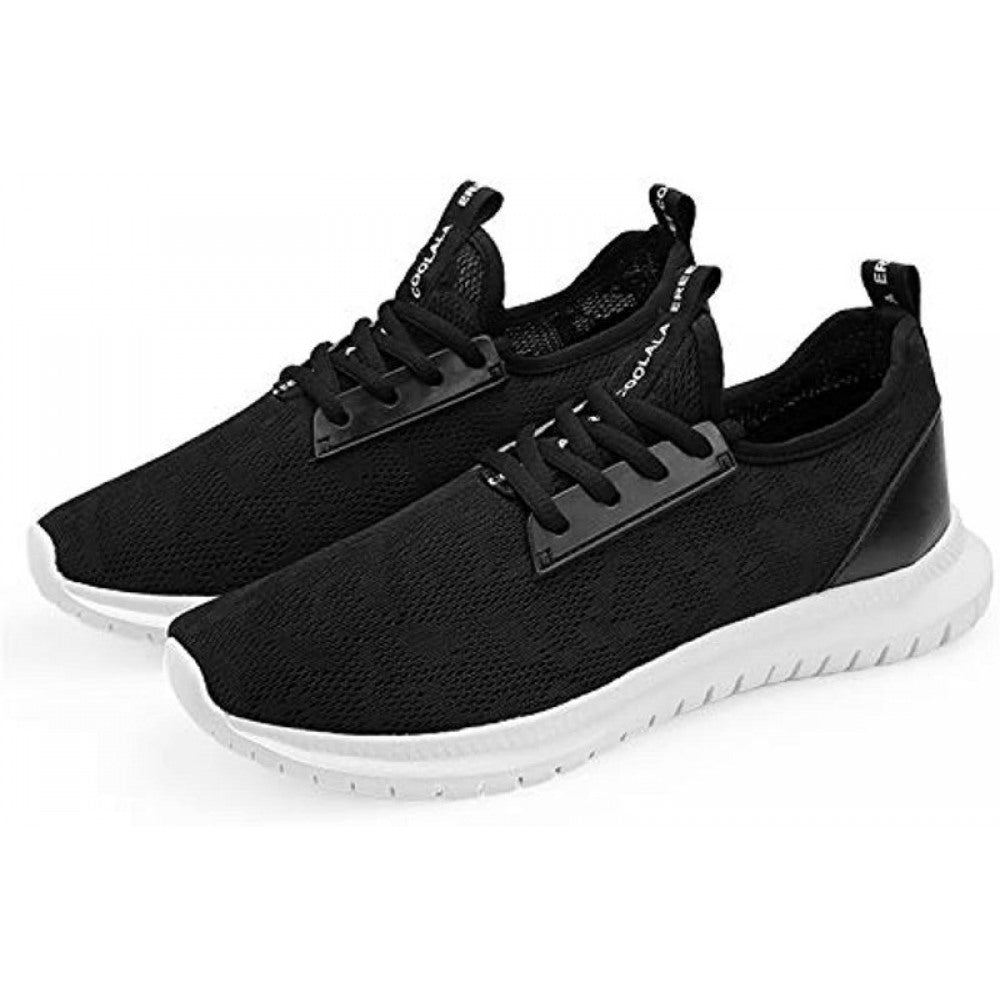 Men's Black White Lightweight Athletic Running Walking Gym Shoes