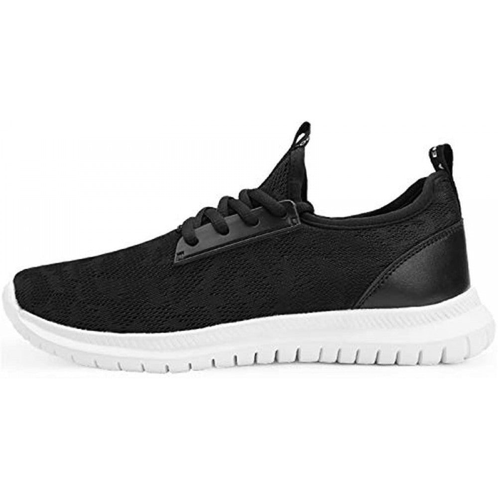 Men's Black White Lightweight Athletic Running Walking Gym Shoes