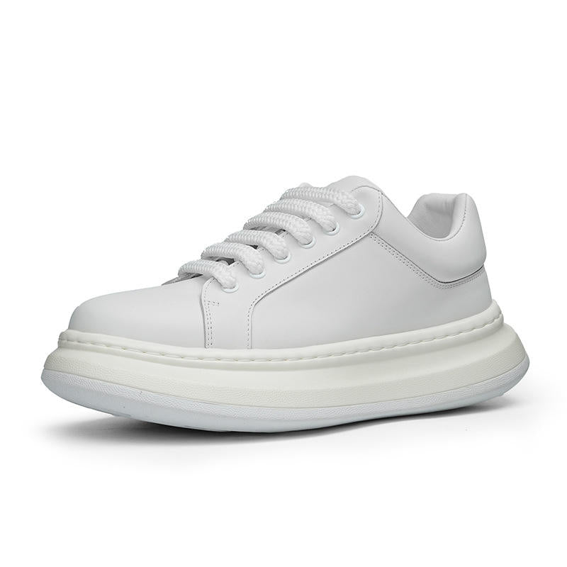 Men's Daily Fashion Trend  Leather Casual Flat Skateboard Shoes