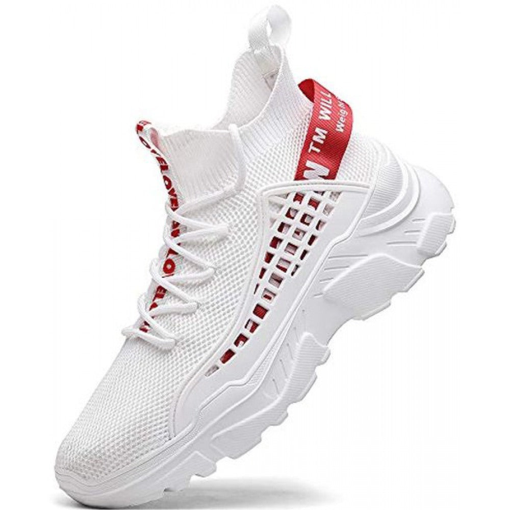 Men's White Athletic Non-Slip Fashion Sneakers